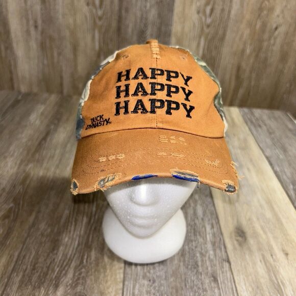 Duck Commander Happy Hat Strapback Baseball Cap Mens Brown Camo Outdoor Hunting - Picture 1 of 10